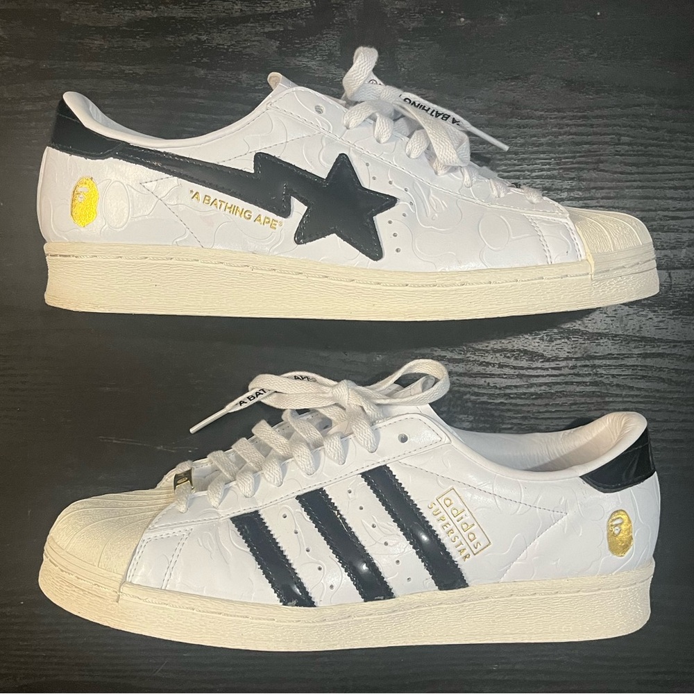 Bape x Adidas White/Black Superstar